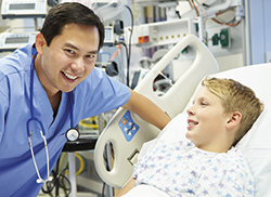 nurse with young patient