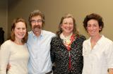 Peggy Lynn, standing center right, seen with her daughter Winter and husband Dan at left and daughter Willow at right, and her family enjoy the Altes Prize celebration at the center open house. (Photo/Tracy Zappola)