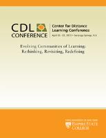 Center for Distance Learning Conference Program Cover