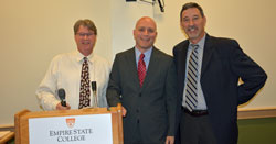 From left to right: Jeff Shinaman, Toby Tobrocke and Paul Tucci. Photo/Empire State College