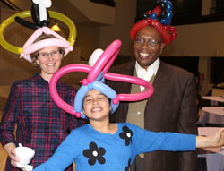 Desalyn De-Souza, a 2013 Altes Prize for Exemplary Community Service co-recipient, is joined at the recognition ceremony by her husband Geraldo De-Souza and daughter Clara. The prize is named for Jane Altes, a former long-time provost, who also served the college as interim president.