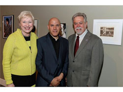 Chancellor Zimpher and Joseph A. Hildreth, a professor of art studio-printmaking with the SUNY Potsdam Department of Art and a member of the committee that judged entries, presented Colón with his award at a reception held Tuesday evening, June 10, 2014 at the New York State Museum in Albany. The exhibit is on display at the state museum through Aug. 31.