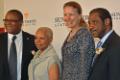 Faculty Mentor David Fullard, honoree Melba Tolliver ’98, President Merodie Hancock and honoree Robert Roach Jr. ’96 at the college’s 2015 Black History Celebration and Alumni Award Event. Photo/Empire State College