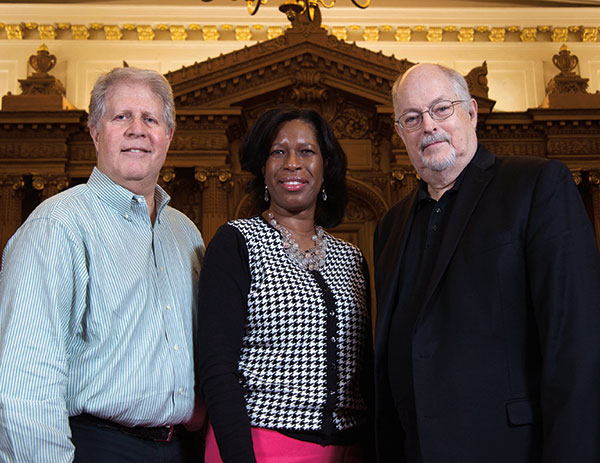 Brooklyn Mentor Cory Kallet, Brooklyn’s Chief Program Officer Sandra Chapman and Metropolitan area Mentor Robert Carey in Brooklyn City Hall. Together the three have developed projects to benefit the citizens of Brooklyn.