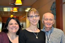 Professor Anastasia Pratt, graduate student Kristina Kwacz and form member of the state Assembly William Parment.