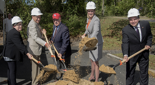 Left to right are Marian Conway, Tom Muratore, representing Suffolk County's 4th Legislative District, state Sen. Kenneth P. LaValle, chairman of the committee on higher education, Merodie A. Hancock, president of SUNY Empire State College and Town of Brookhaven Councilman Kevin J. LaValle. Photo credit Marty Heitner 